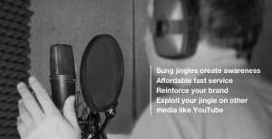 singer recording radio jingle